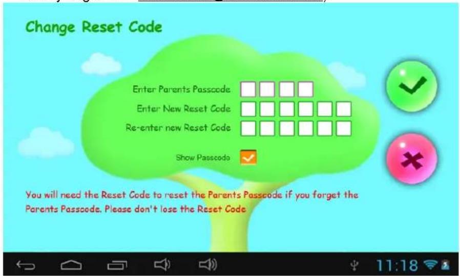 Sunstech CA7CHIL - 1.4.1.4.5: Change Reset Code - 1