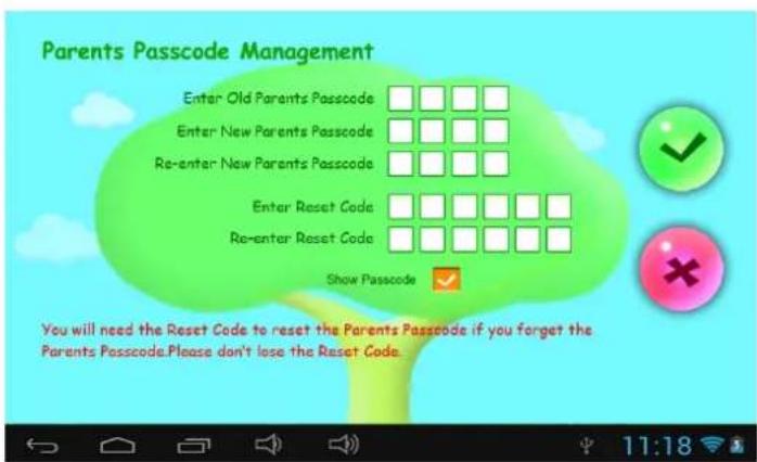 Sunstech CA7CHIL - 1.4.1.4.1: Alterar Palavra-passe Parental - Primeira vez - 1