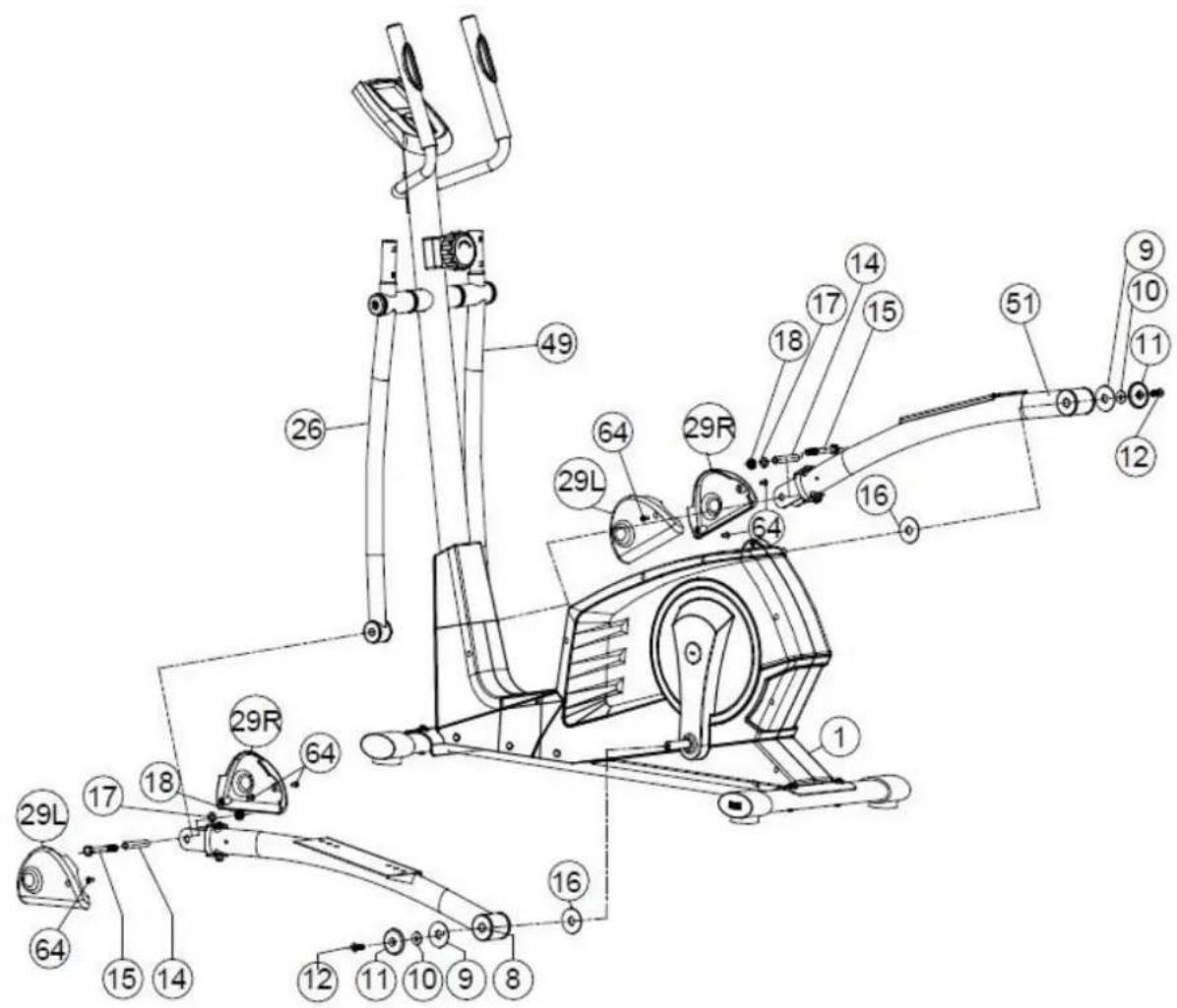 Toorx ERX70 - Montage des barres laterales mobiles - 1