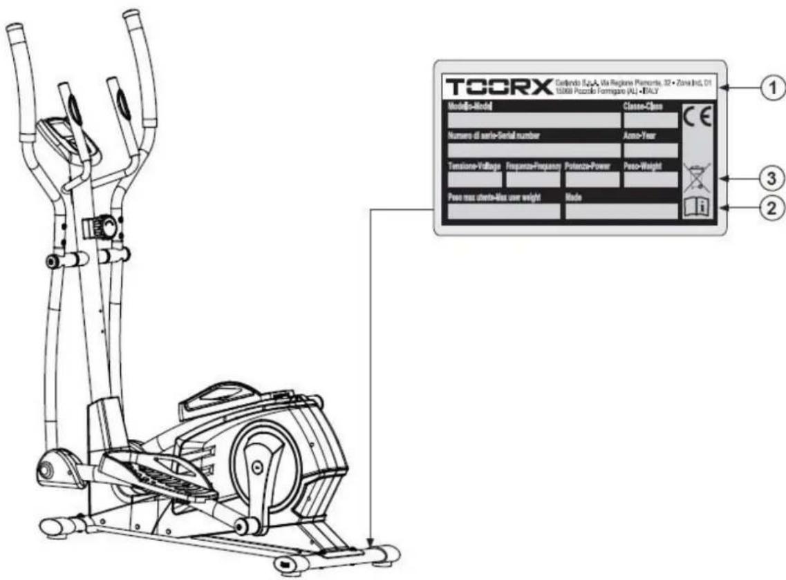 Toorx ERX70 - Etiquettes sur le produit - 1
