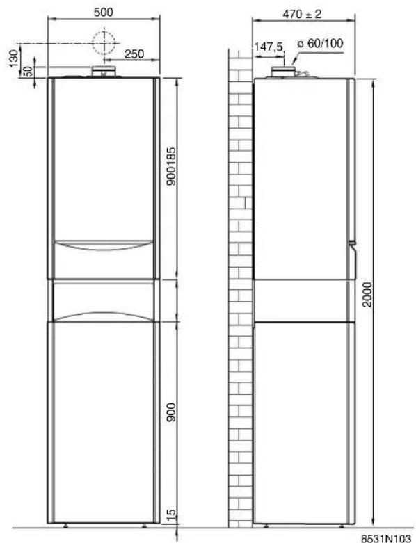 DE DIETRICH BC 80 D - Dimensioni principali - 3