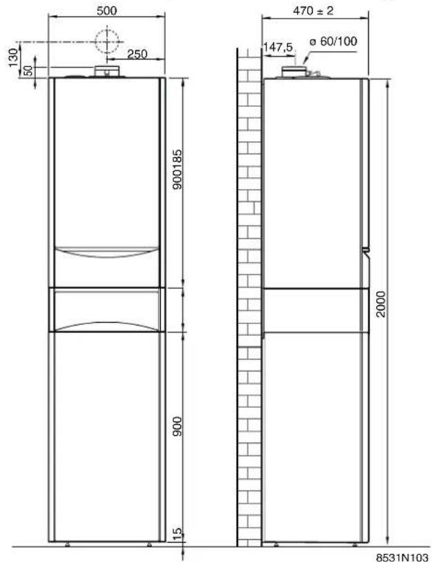 DE DIETRICH BC 80 D - Abmessungen - 2