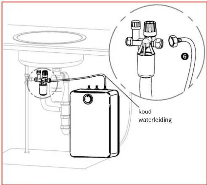 FRANKE 10 Liter - Koppel de boiler aan de inlaatcombinatie - 1