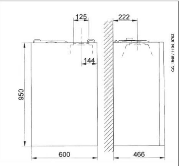 DE DIETRICH MS 24 BIC - DIMENSIONS DE LA CHAUDIÈRE - 2