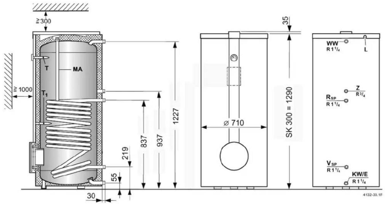 Junkers ST 1601E - AANSLUITINGEN EN AFMETINGEN 1. RACCORDEMENTS ET DIMENSIONS - 4