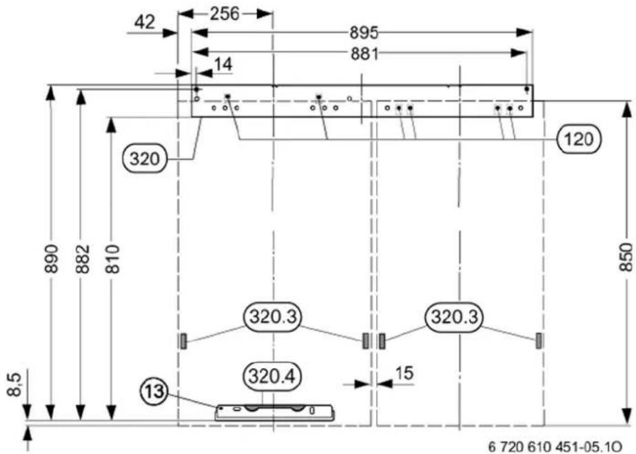 Junkers ST 120 ES - Déterminer les mesures de raccordement et préparer l'aide de montage - 1