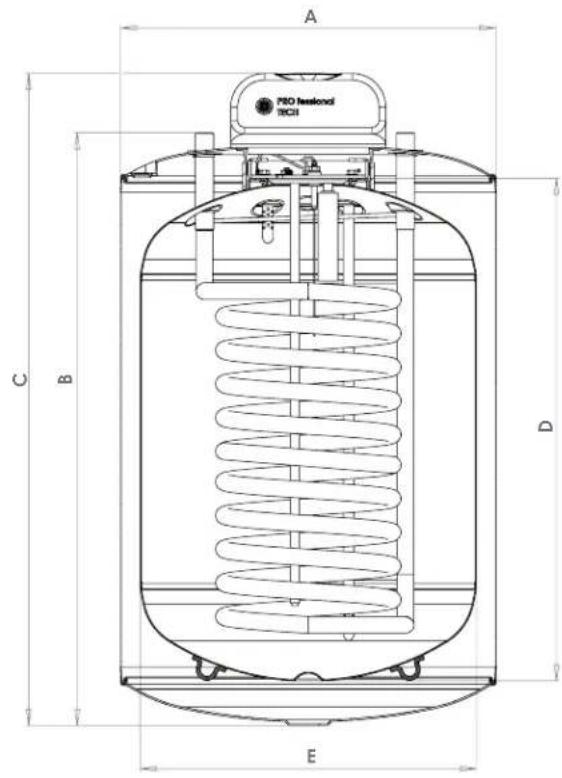 Ariston Thermo BCH 160 L - Dimensional characteristics - 1