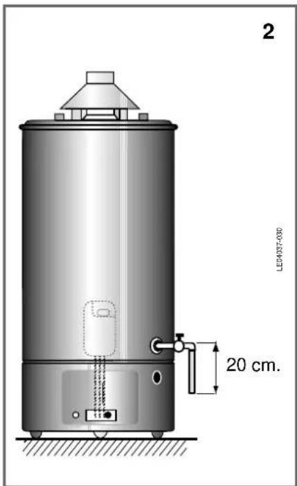 Ariston Thermo AGB 155 - Tijdens de leegmaakoperatie kan er ook kokend water maar buiten vloeien! - 1