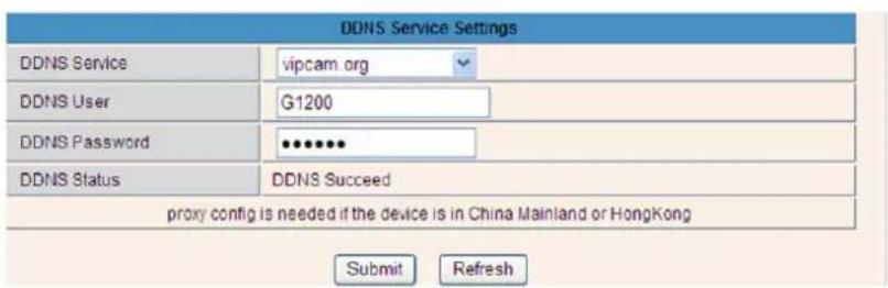 DENVER IPC330 - Réglages de service DDNS - 1