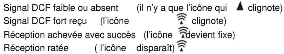 TECHNOLINE WT 498 - RÉCEPTION DU SIGNAL DCF ET INDICATEUR DE SIGNAL - 2