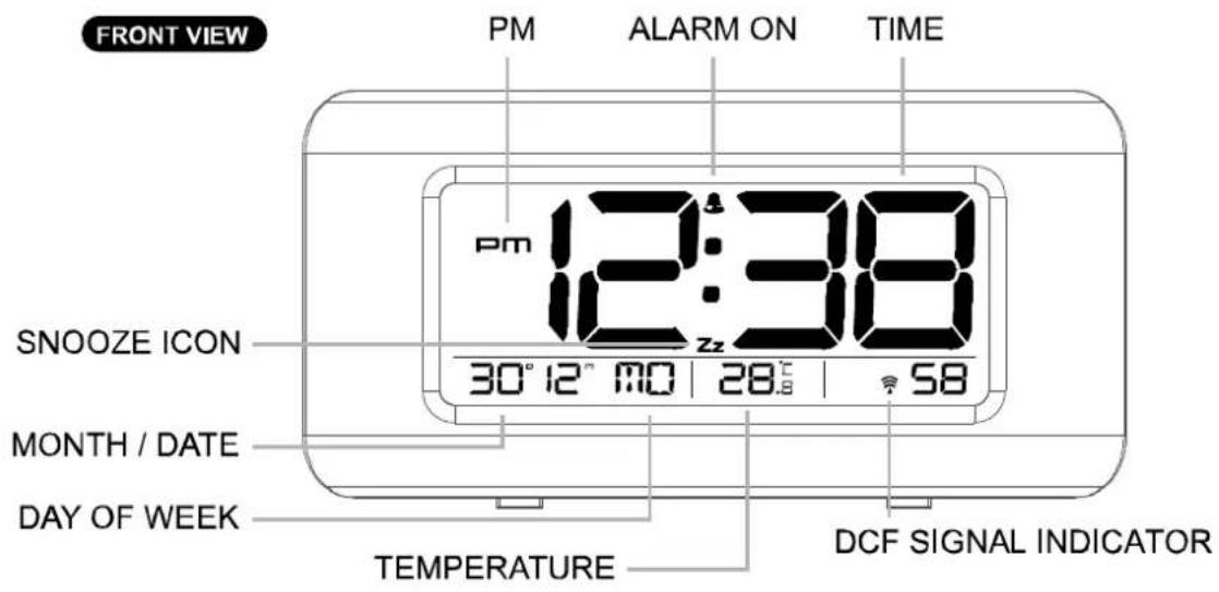 TECHNOLINE WT 197 - RÉVEIL RADIO-PILOTÉ AVEC TEMPERATURE ET CALENDRIER - 1