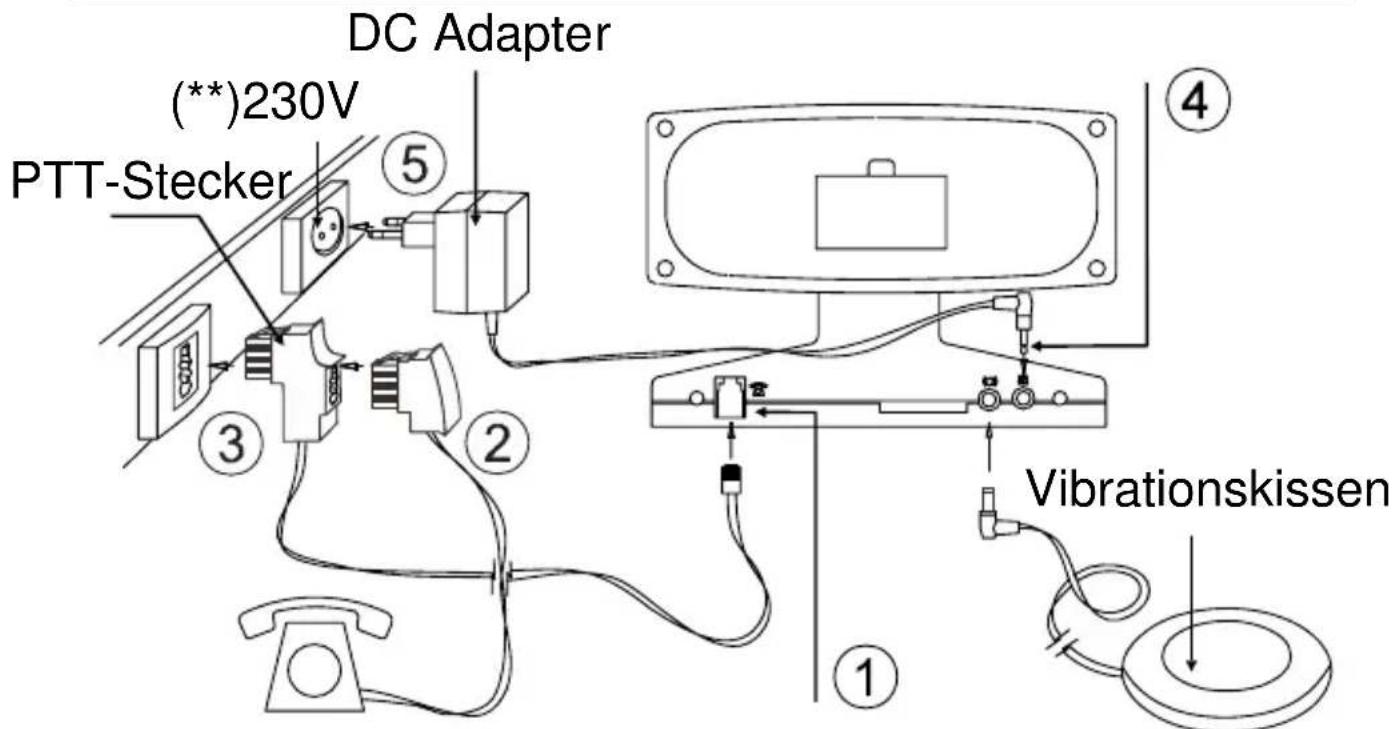 GEEMARC Wake 'n Shake - 1- ANSCHLUSS DES TELEFONS - 1