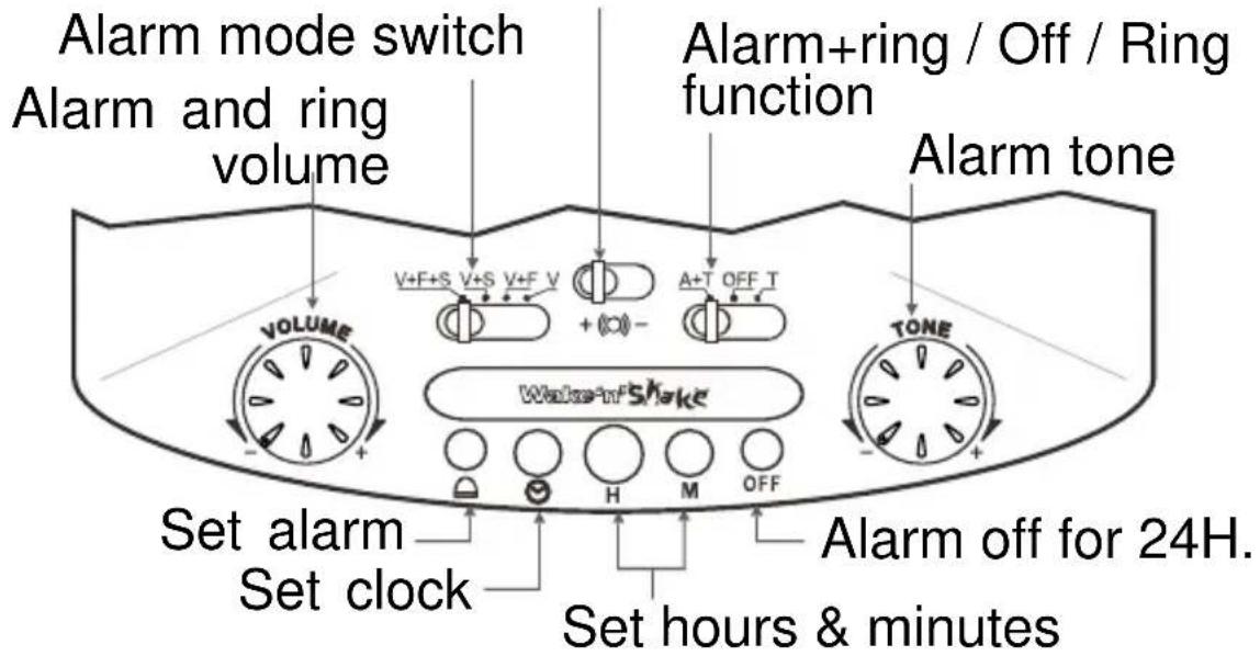 GEEMARC Wake 'n Shake - Large display alarm clock with shaker - 2