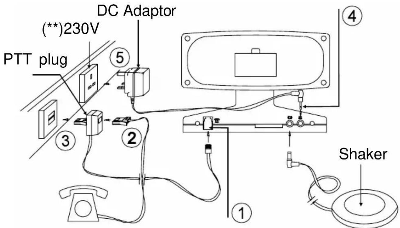 GEEMARC Wake 'n Shake - 1- CONNECTING THE TELEPHONE - 1