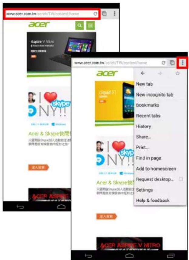 ACER Iconia Talk S - Utiliser le navigateur - 1