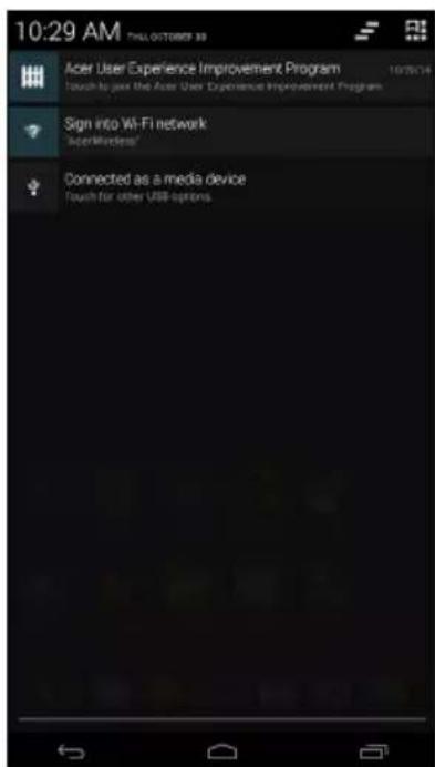 ACER Iconia Talk S - Zone de statut et de notification - 2