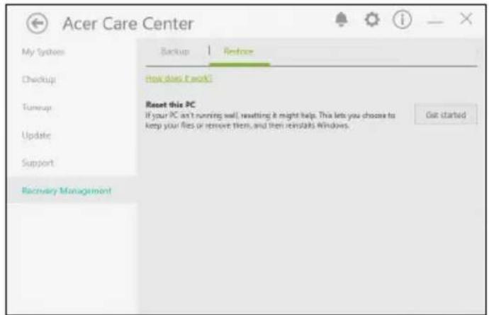 ACER Switch 5 - Réinitialiser ce ordinateur et conserver mes fichiers - 1