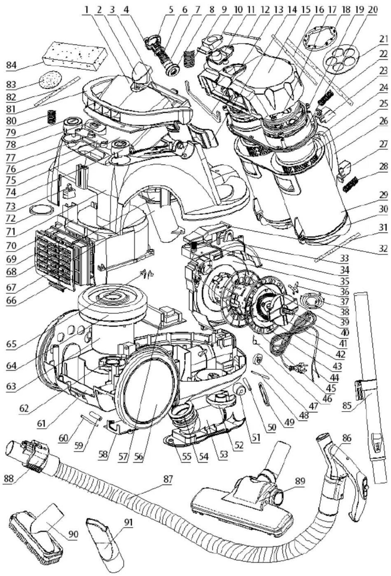 Bort BSS2400N - Exploded view - 1