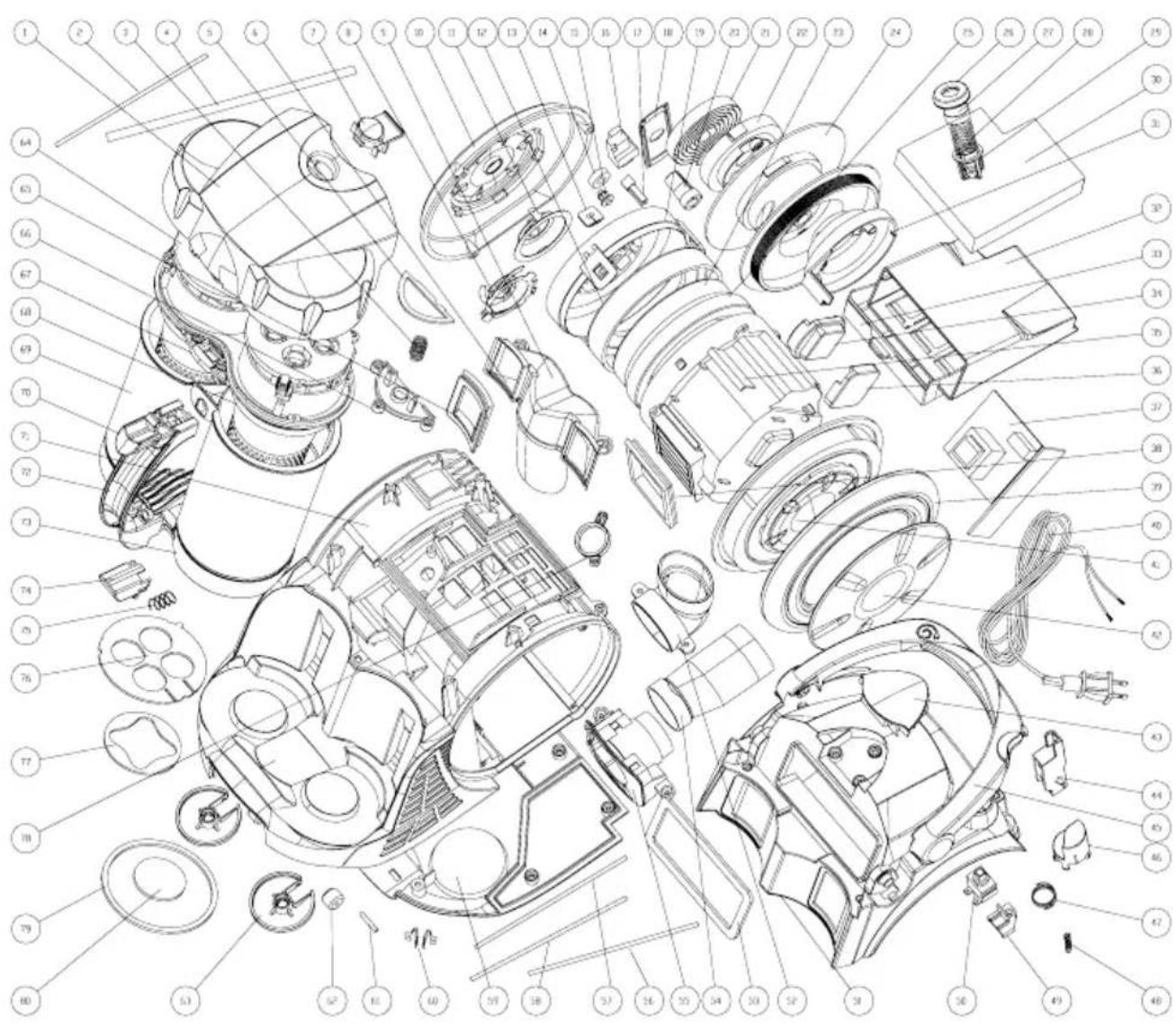 Bort BSS2000N - Exploded view - 1