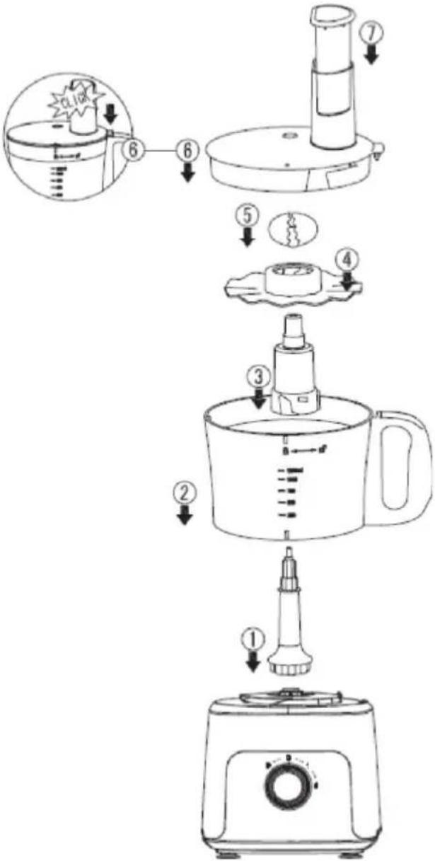 Micromaxx MD 15482 - Attaching the mixing bowl with the mixing disc - 1