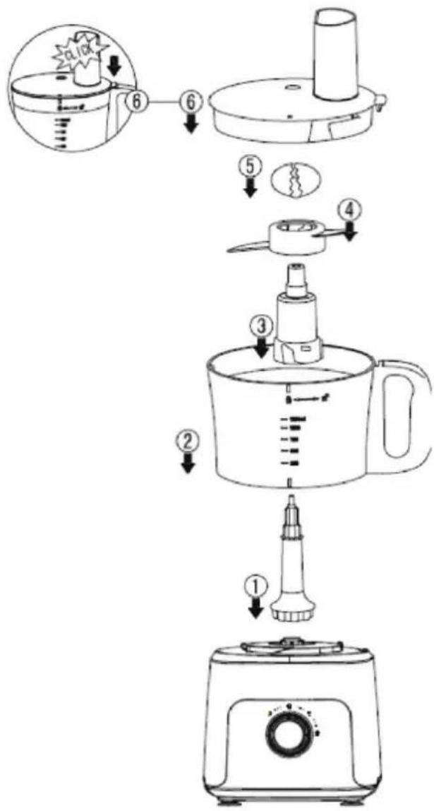 Micromaxx MD 15482 - Attaching the mixing bowl with the kneading disc - 1