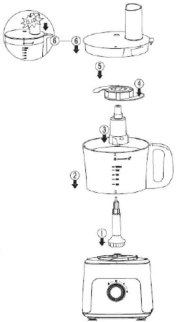 Micromaxx MD 15482 - Mengkom met messen monteren - 1