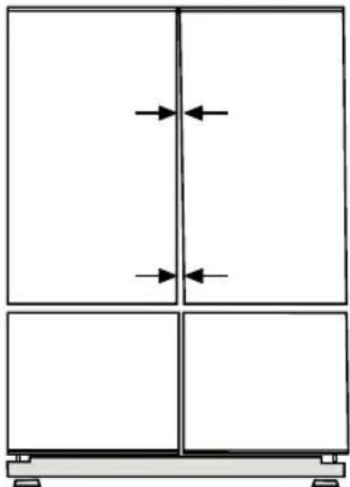 BEKO GNE 134620 E - Ustawianie szczeliny między górnymi drzwiczkami - 1