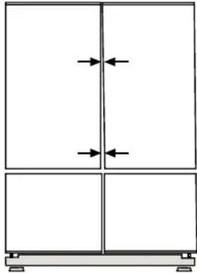 BEKO GNE 134620 E - Nastavenie medzery medzi hornými dverami - 1