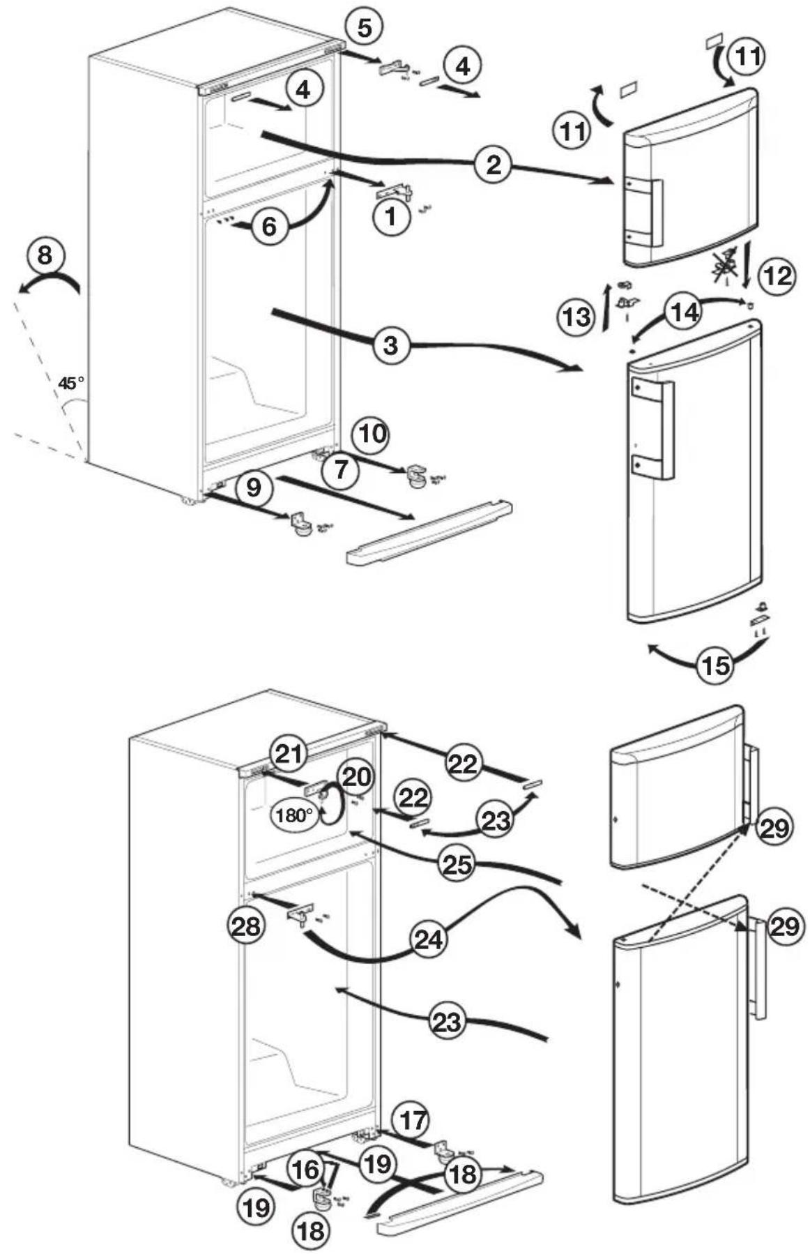 BEKO DS 145100 - Перенавішування дверцят - 1