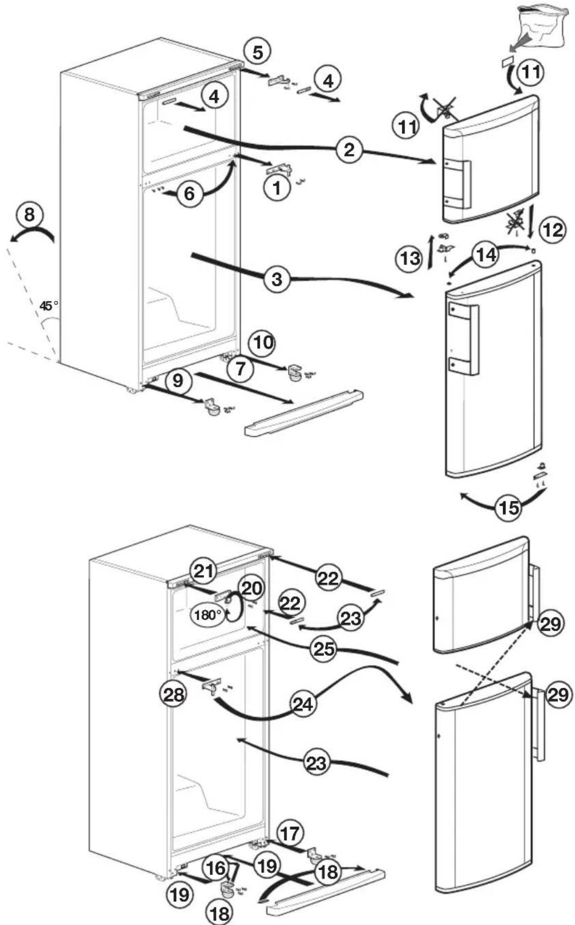BEKO DS 145100 - Reversing the doors - 1