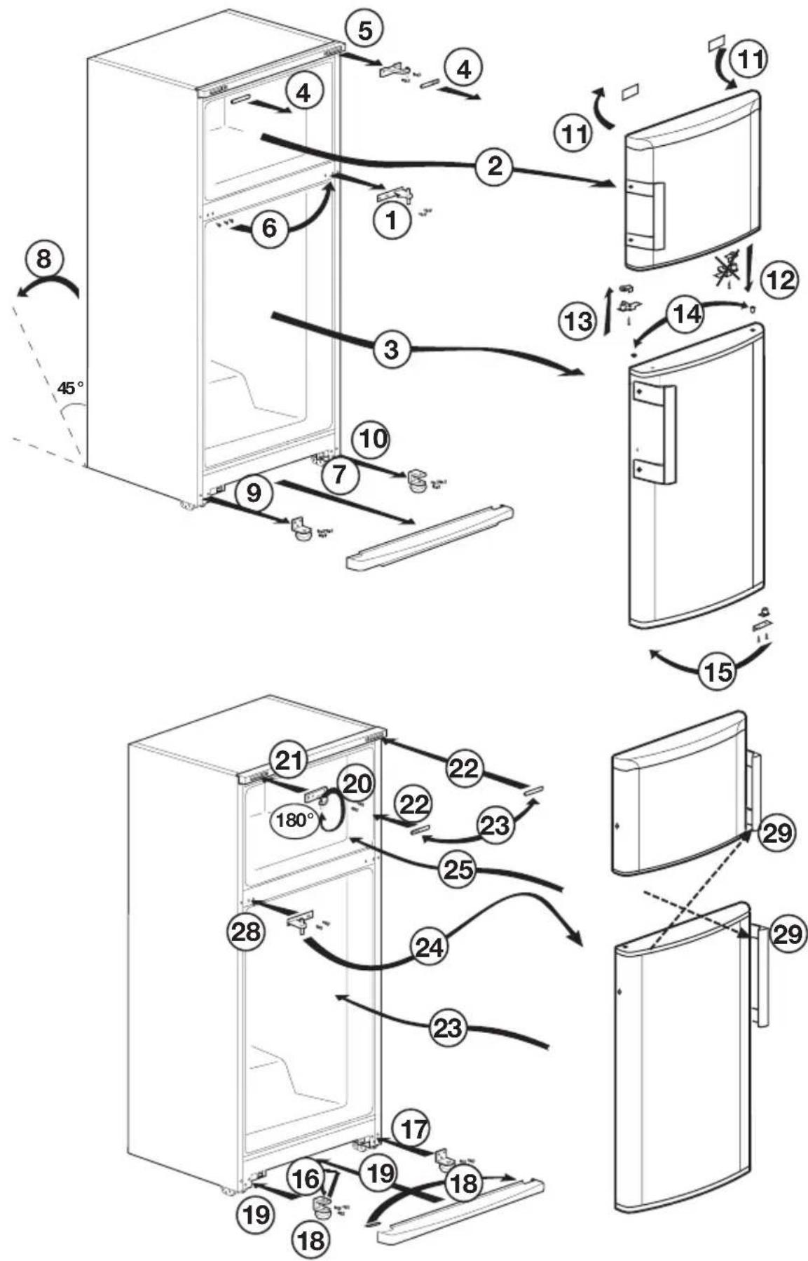 BEKO DS 145100 - Reversing the doors - 1