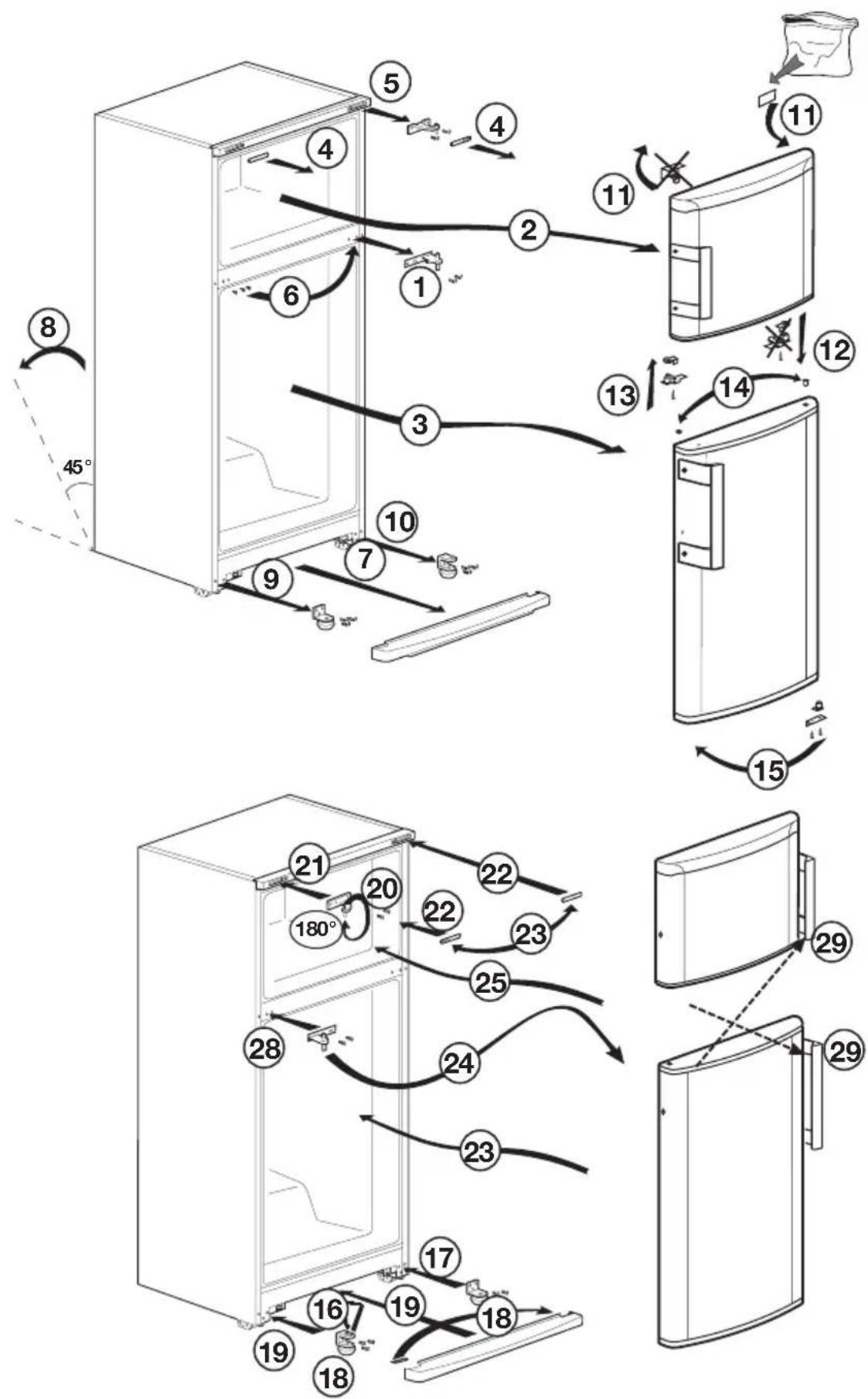 BEKO DS 145100 - Réversibilité des portes - 1