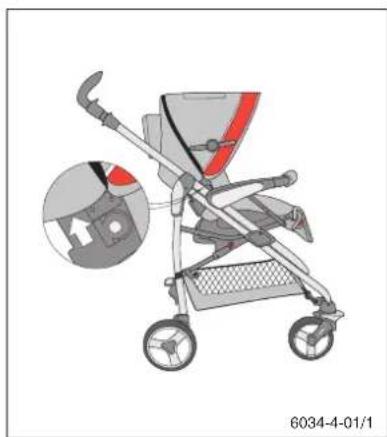 Storchenmuhle Birillo buggy - Befestigen des Sonnenverdecks / Entfernen des Sonnenverdecks Mounting the canopy / Dismantling the canopy - 3