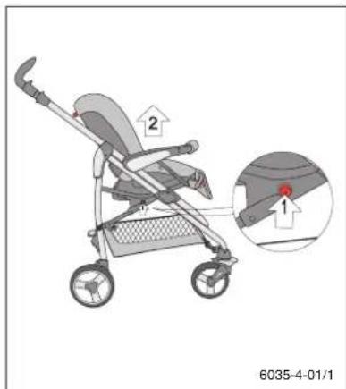 Storchenmuhle Birillo buggy - Befestigen des Sonnenverdecks / Entfernen des Sonnenverdecks Mounting the canopy / Dismantling the canopy - 4