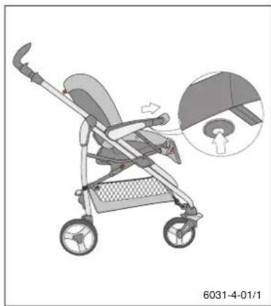 Storchenmuhle Birillo buggy - Entfernen des vorderen Schutzbügels / Einstellung des Sonnenverdecks Removing front bumper / Canopy adjustment - 2