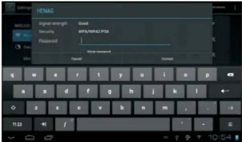 LENCO TAB1013 - Sélectionnez un réseau W-Fi disponible pour vous y connecter : - 1