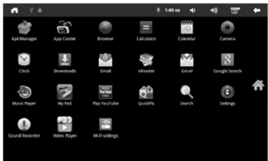 LENCO TAB702 - Ouvrir des applications - 1