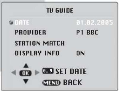 BEKO BCT 355 RF - TV GUIDE (optional) - 1