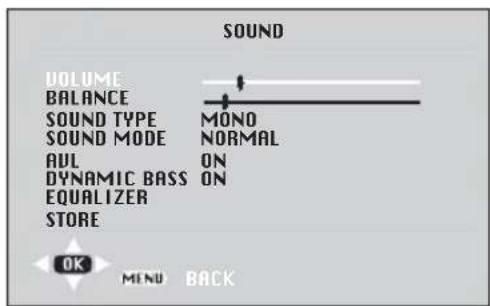 BEKO BCT 355 RF - Sound menu (red button) - 1