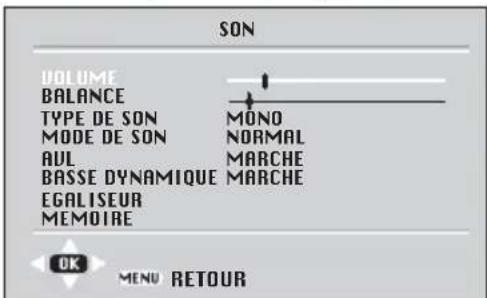 BEKO BCT 355 RF - Menu du Son (bouton rouge) - 1