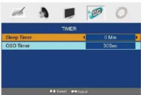 LENCO DVT2421 - Options du menu MINUTERIE - 1
