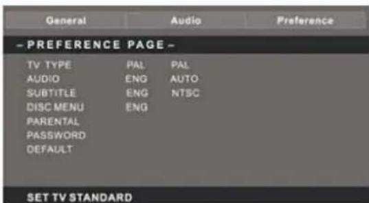 LENCO DVT228 - Preference Page - 1