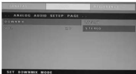LENCO DVT228 - PAGE DE CONFIGURATION AUDIO ANALOGIQUE - 1