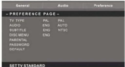 LENCO DVT228 - Page des préférences - 4