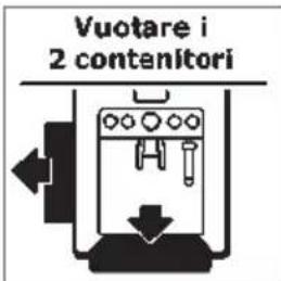 KRUPS Espresseria Automatic EA6990 - Svuotamento del recipiente di raccolta dei fondi di caffè, dello scomparto del caffè e della vaschetta raccogligocce. - 1
