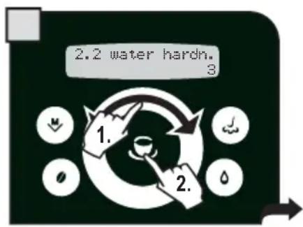 GAGGIA Platinum Swing Up - "WATER HARDNESS" MENU - 5