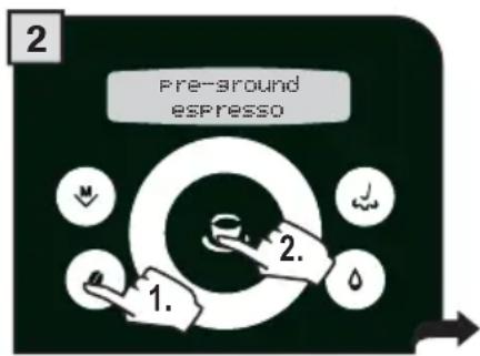 GAGGIA Platinum Swing Up - ONLY INSERT ONE SCOOP OF GROUND COFFEE AT A TIME. TWO CUPS OF COFFEE CANNOT BE DISPENSED AT THE SAME TIME. - 2