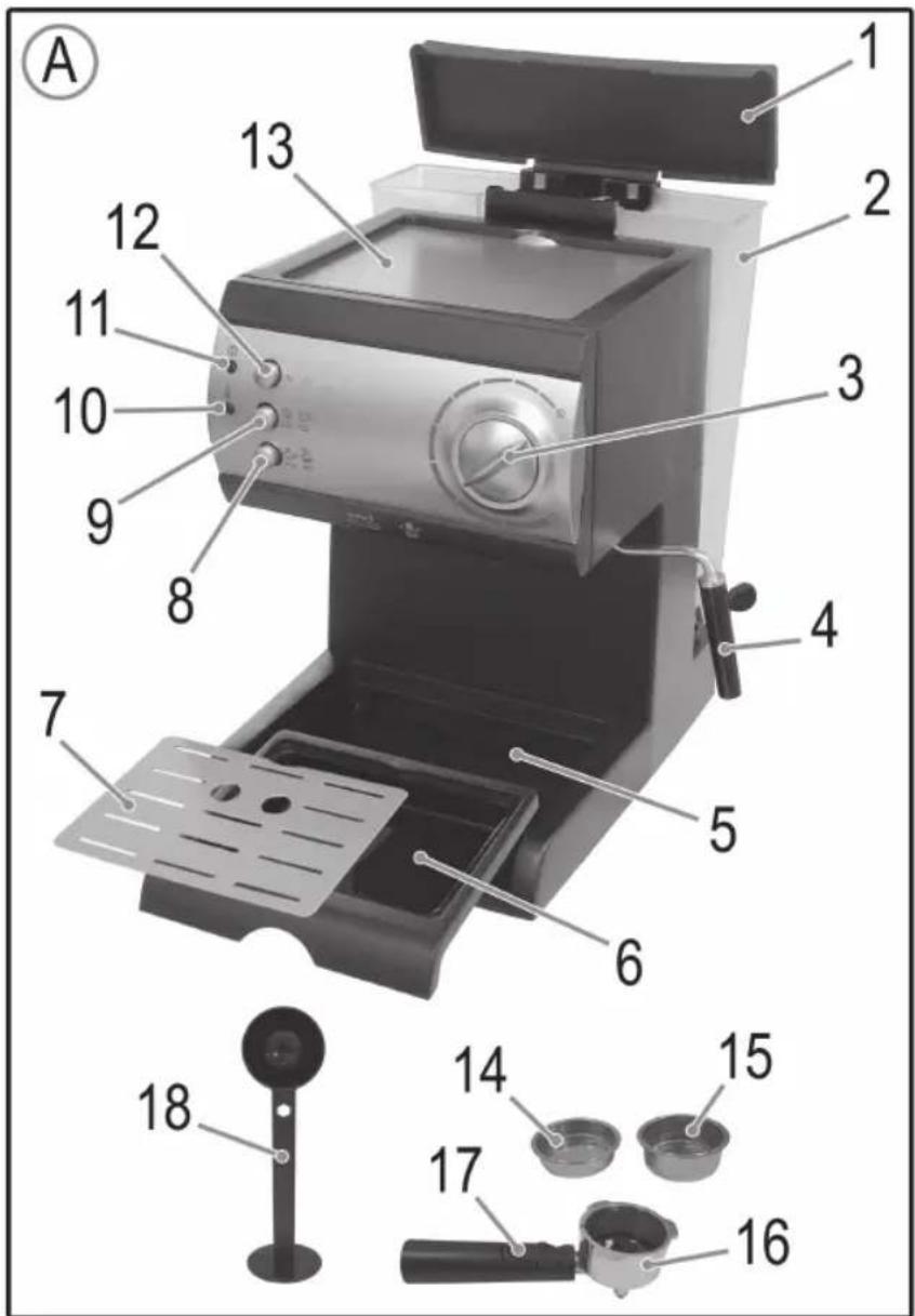 BOMANN ES 184 CB - Übersicht der Bedienelemente - 1