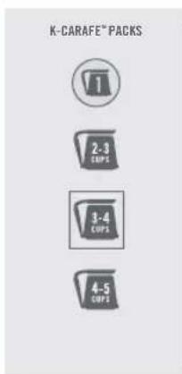 Keurig KCup 2.0 Brewer K450 - BREW SETTINGS (OUTLINE INDICATES DEFAULT SIZE) - 2