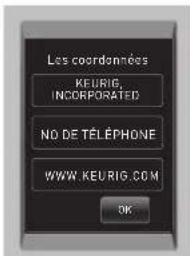 Keurig OfficePRO Premier B155 - Réglage des coordonnées - 1